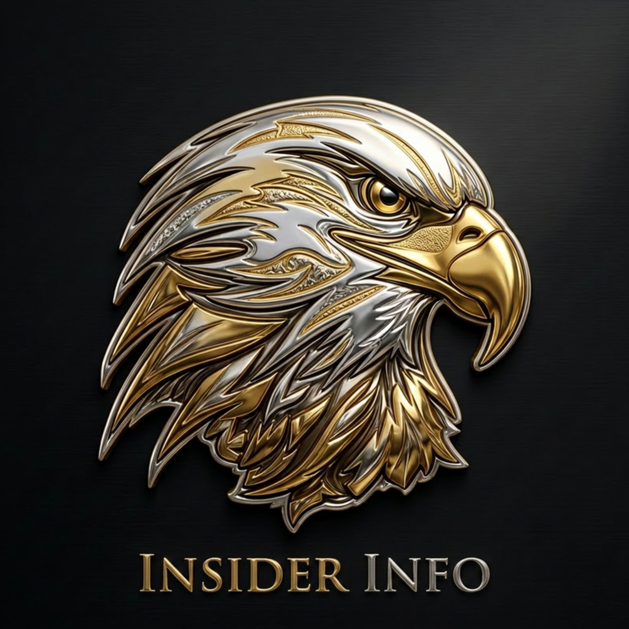 Logo Insider Informática - Águia dourada e prateada